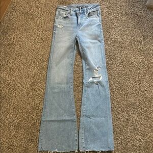 Light Blue Distressed Women's Jeans